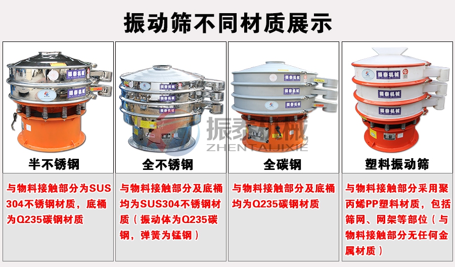 焊条粉末振动筛不同材质展示